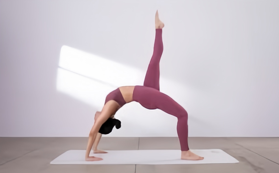 A woman doing yoga